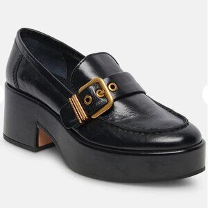 Dolce Vita Yonder Midnight Crinkle Patent Platform Loafers